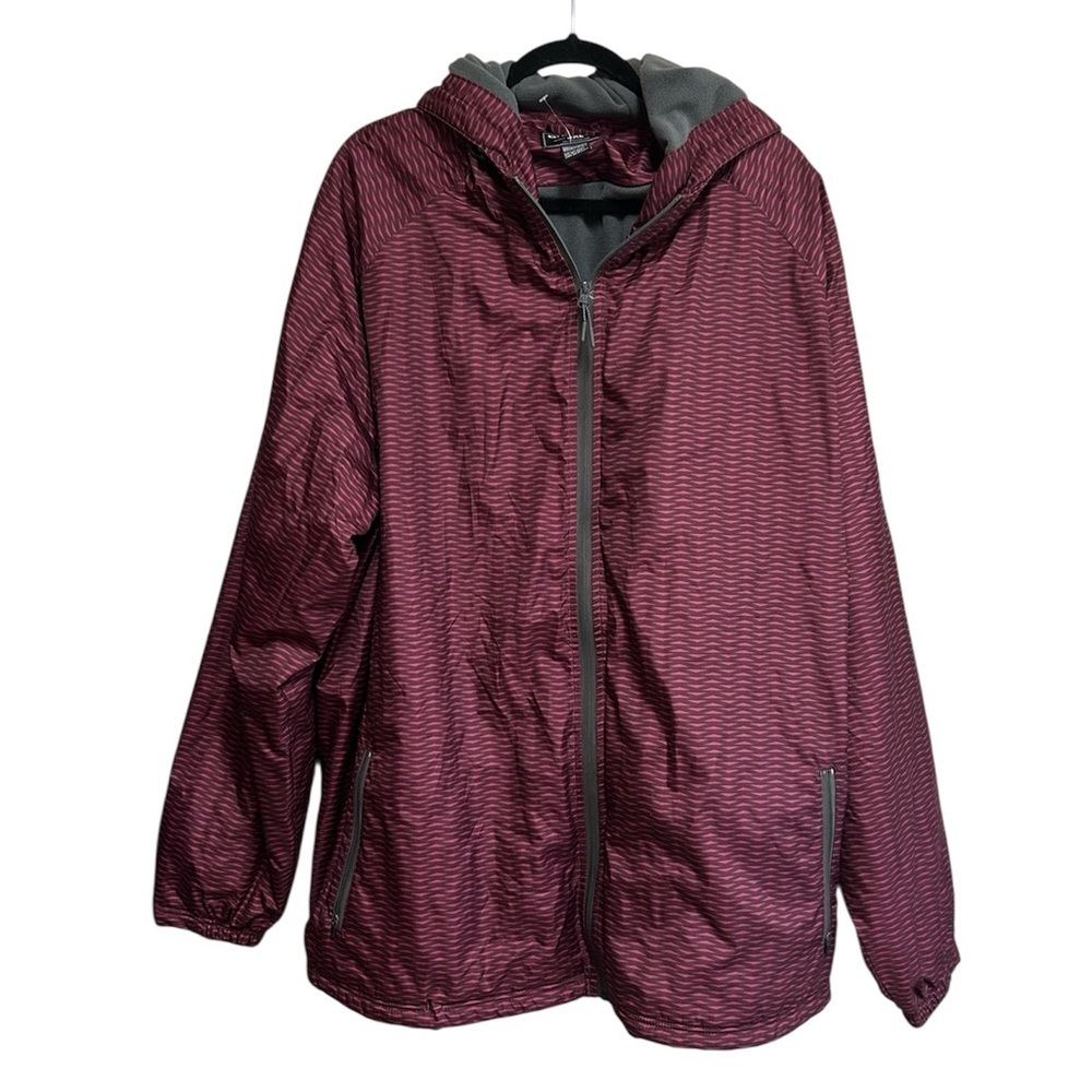 Holloway Men's Hooded Windbreaker Jacket Size 3XL Fleece Lined Marron NEW